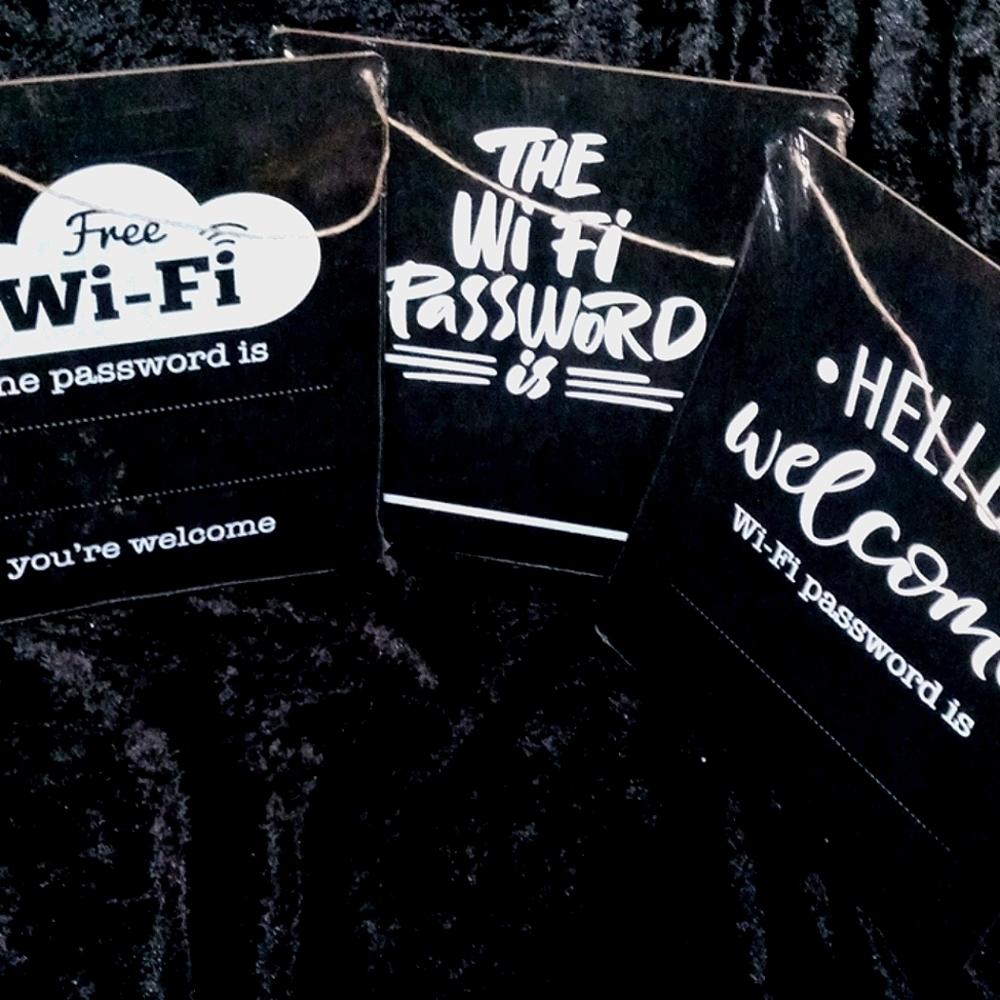 Wifi password chalkboard signs